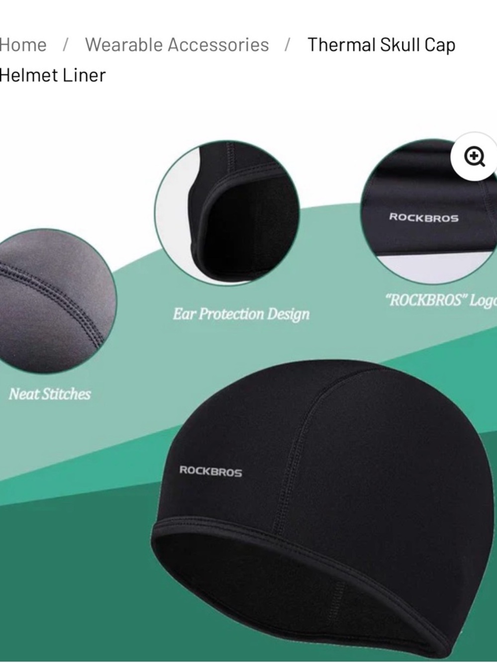 ROCKBROS Thermal Skull Cap - Black